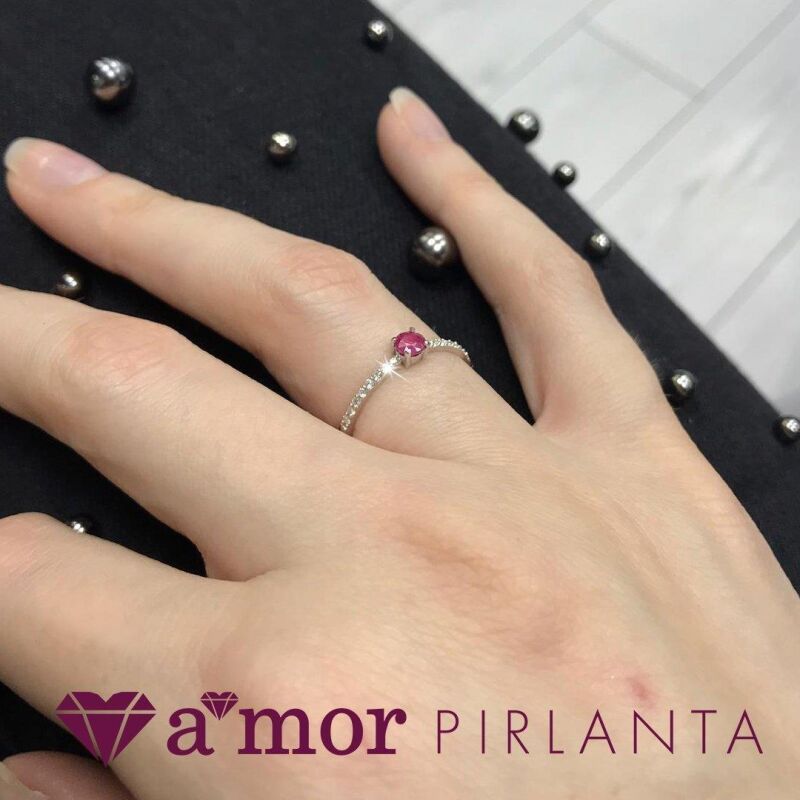 0.39 Karat Pırlanta Pembe Safir Yüzük - IDL Sertifikalı - 3