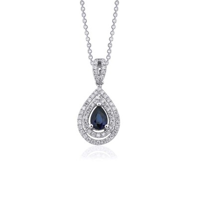 0.42 Karat Pırlanta Safir Kolye - IDL Sertifikalı - 1