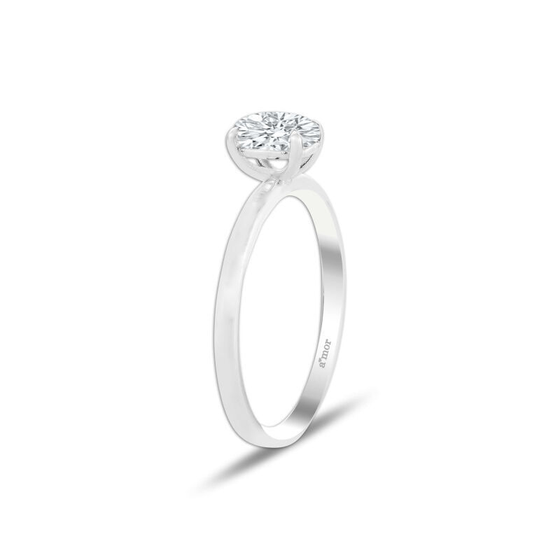 0.42 Karat Pırlanta Tektaş Oval Yüzük - GIA / IDL Sertifikalı - 2