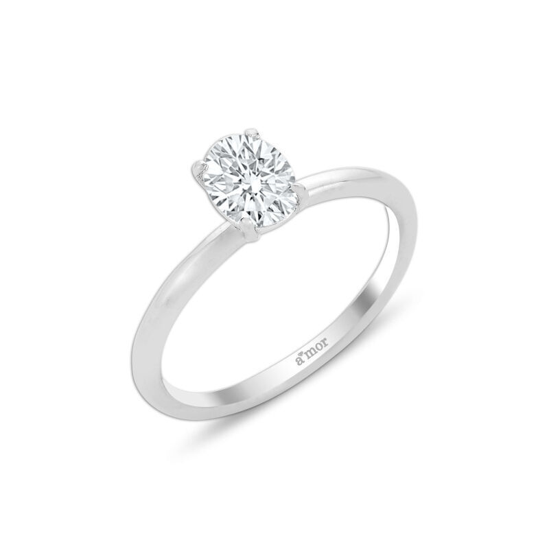 0.42 Karat Pırlanta Tektaş Oval Yüzük - GIA / IDL Sertifikalı - 1