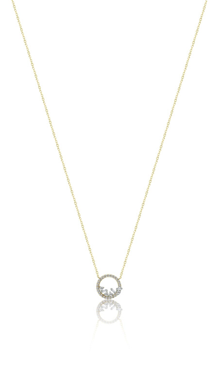 0.44 Karat Pırlanta Baget Kolye - IDL Sertifikalı - Amor Pırlanta