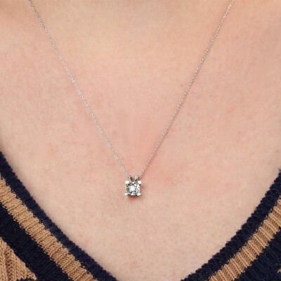 0.50 Karat Görünümlü Pırlanta Tektaş Kolye - IDL Sertifikalı - 2