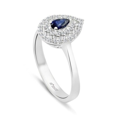 0.50 Karat Pırlanta Safir Yüzük - IDL Sertifikalı - 2