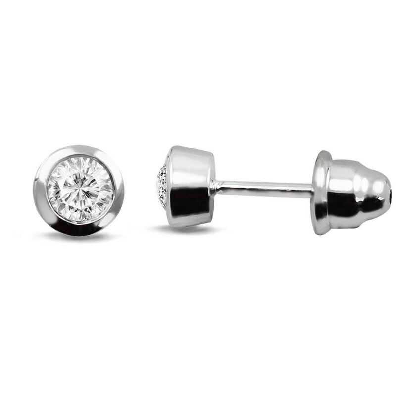 0.50 Karat Pırlanta Tektaş Küpe - IDL Sertifikalı - 1