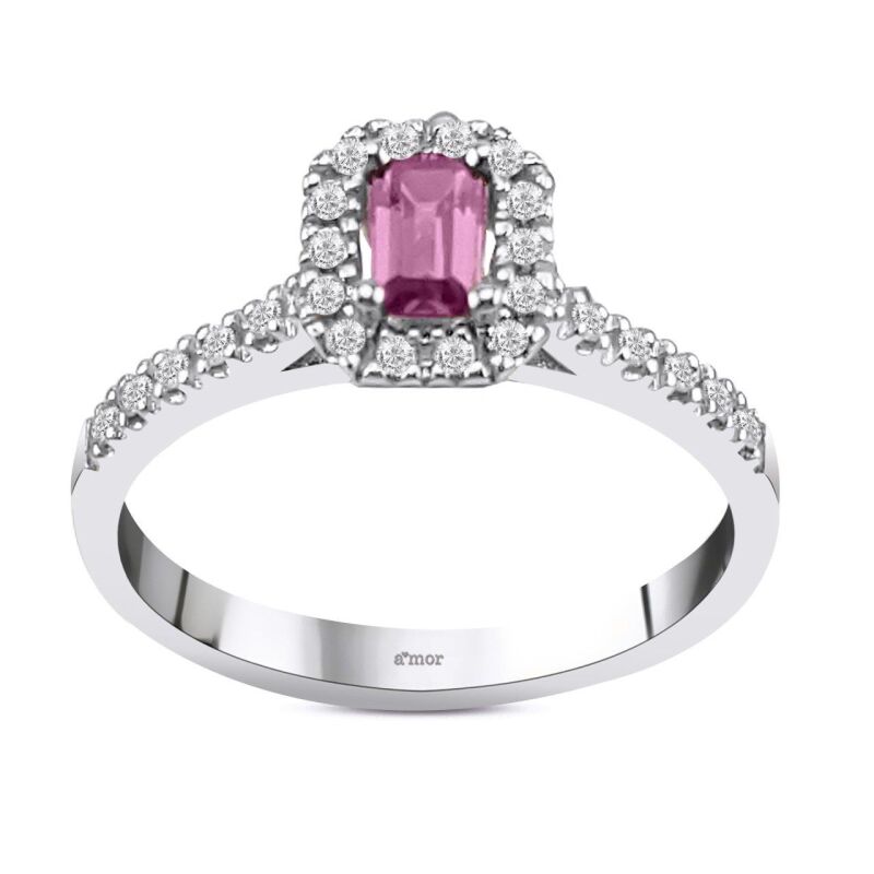 0.50 Karat Rhodolite Pırlanta Fantezi Yüzük - IDL Sertifikalı - 1