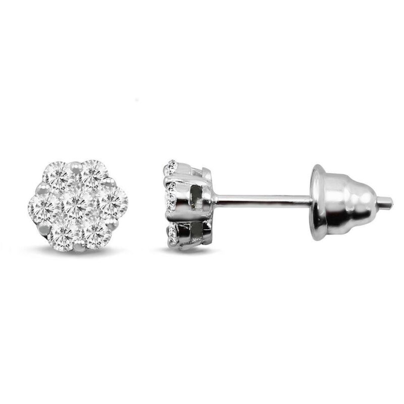 0.52 Karat Pırlanta Coronet Küpe - IDL Sertifikalı - 1
