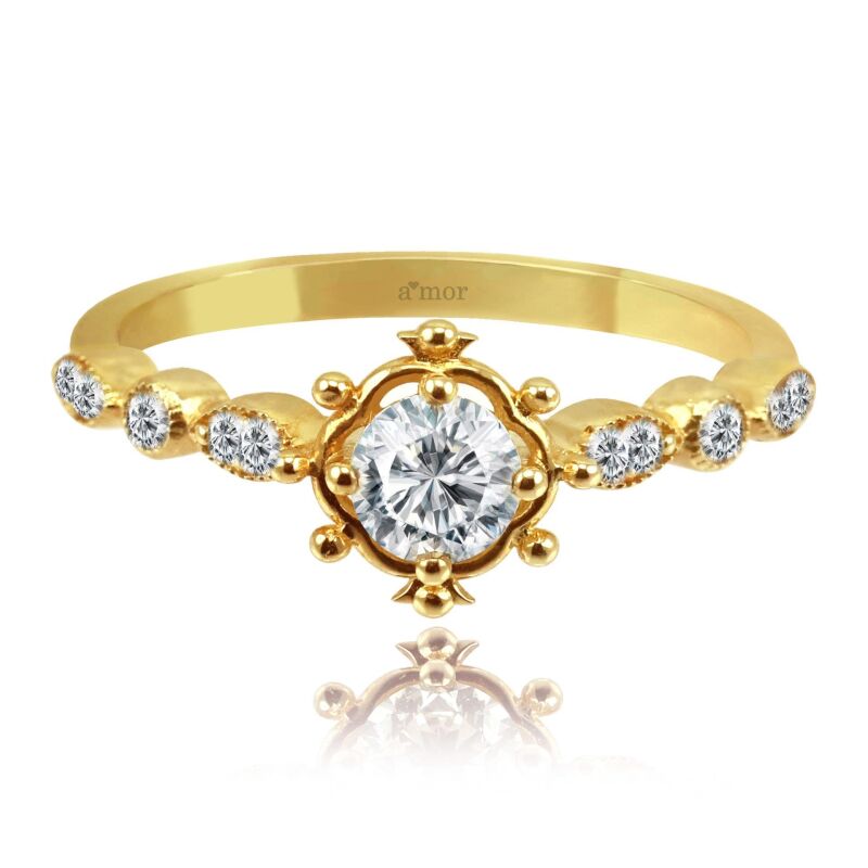 0.55 Karat Pırlanta Vintage Yüzük - IDL Sertifikalı - 1