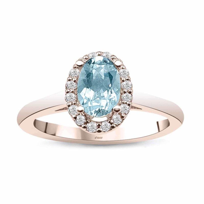 0.56 Karat Aquamarine Pırlanta Fantezi Yüzük - IDL Sertifikalı - 1