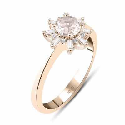 0.56 Karat Morganite Pırlanta Vintage Yüzük - IDL Sertifikalı - 2