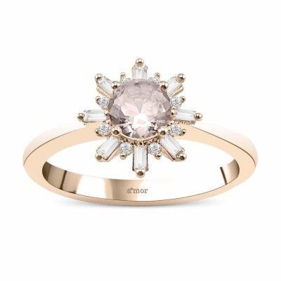 0.56 Karat Morganite Pırlanta Vintage Yüzük - IDL Sertifikalı - 1