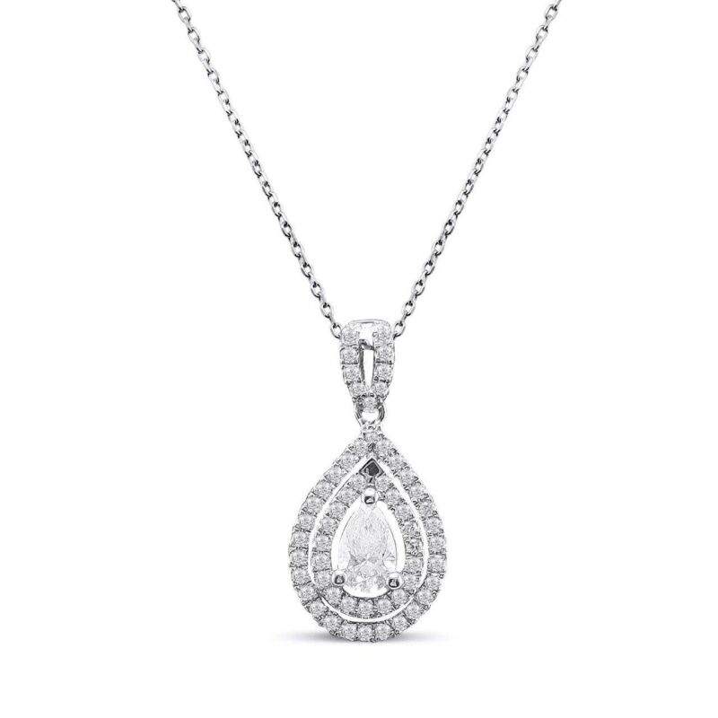 0.57 Karat Pırlantalı Damla Taşlı Fantezi Kolye - IDL Sertifikalı - 1