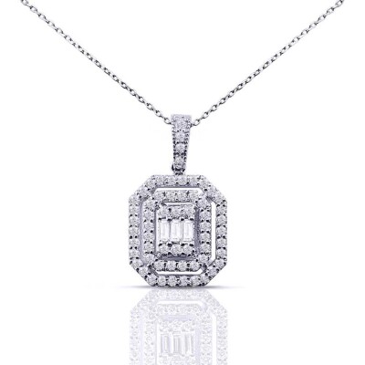 0.59 Karat Pırlanta Baget Kolye - IDL Sertifikalı - 1
