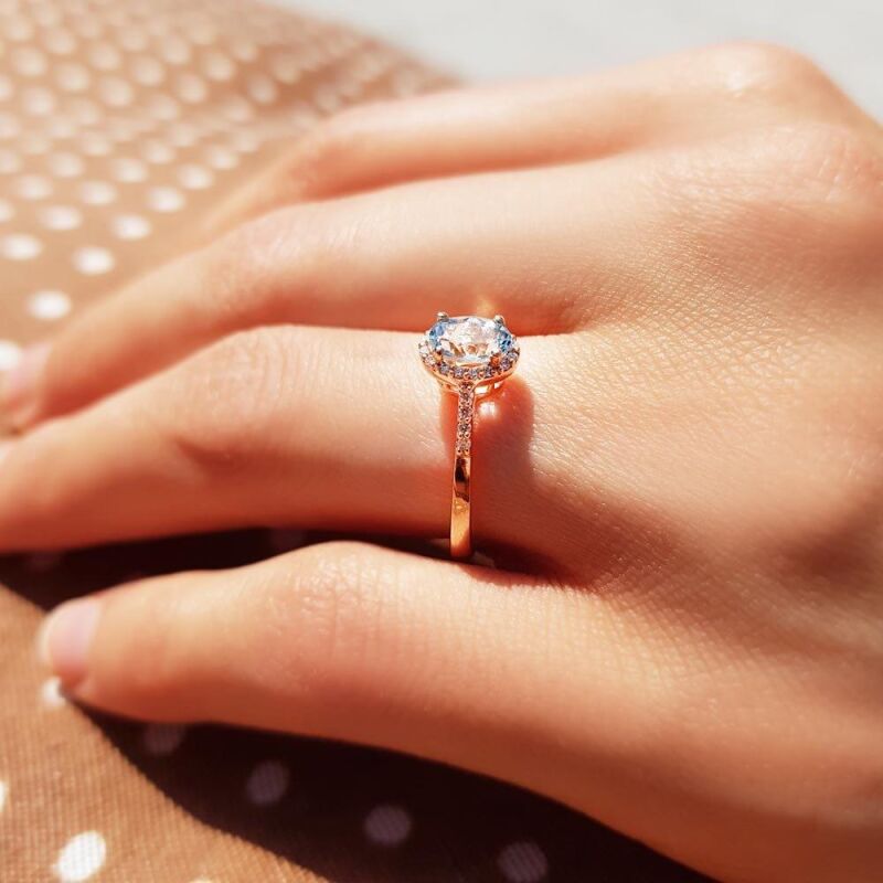 0.60 Karat Aquamarine Pırlanta Fantezi Yüzük - IDL Sertifikalı - 4