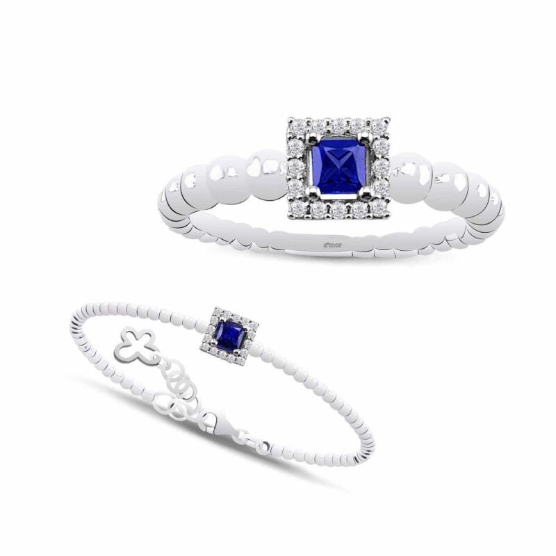 0.60 Karat Safir Pırlanta Set - IDL Sertifikalı - 1