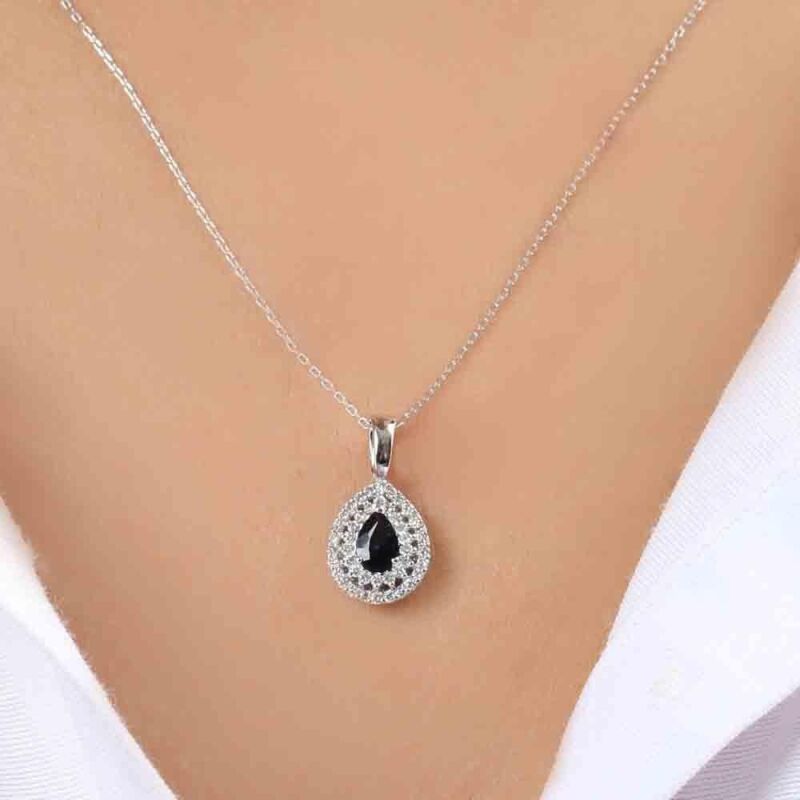 0.61 Karat Pırlanta Safir Kolye - IDL Sertifikalı - 2