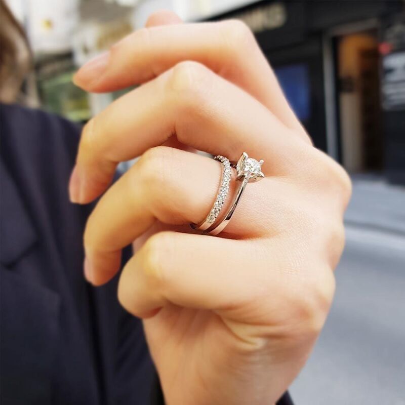 0.62 Karat Kenar Taşlı Tektaş Pırlanta Yüzük - IDL Sertifikalı - 4