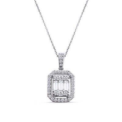 0.62 Karat Pırlanta Baget Kolye - IDL Sertifikalı - 1