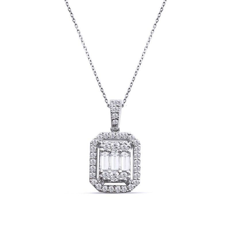 0.62 Karat Pırlanta Baget Kolye - IDL Sertifikalı - 1