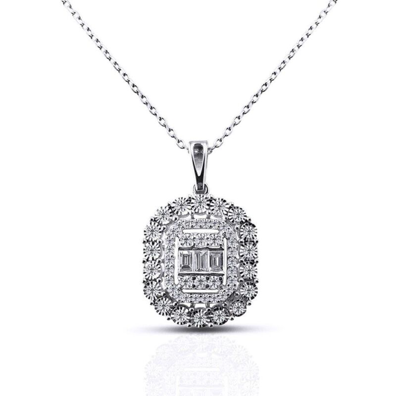 0.65 Karat Pırlanta Baget Kolye - IDL Sertifikalı - 1