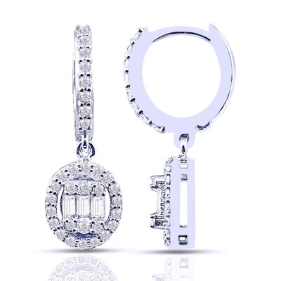 0.65 Karat Pırlanta Baget Küpe - IDL Sertifikalı - 1