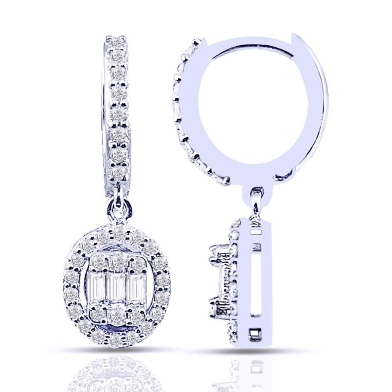 0.65 Karat Pırlanta Baget Küpe - IDL Sertifikalı - 1