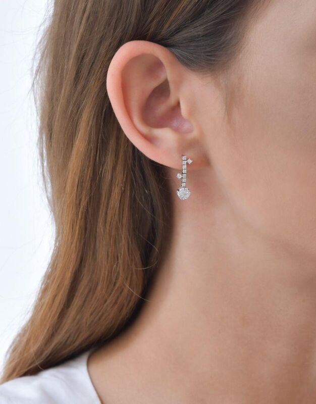 0.65 Karat Pırlanta Fantezi Küpe - IDL Sertifikalı - 3