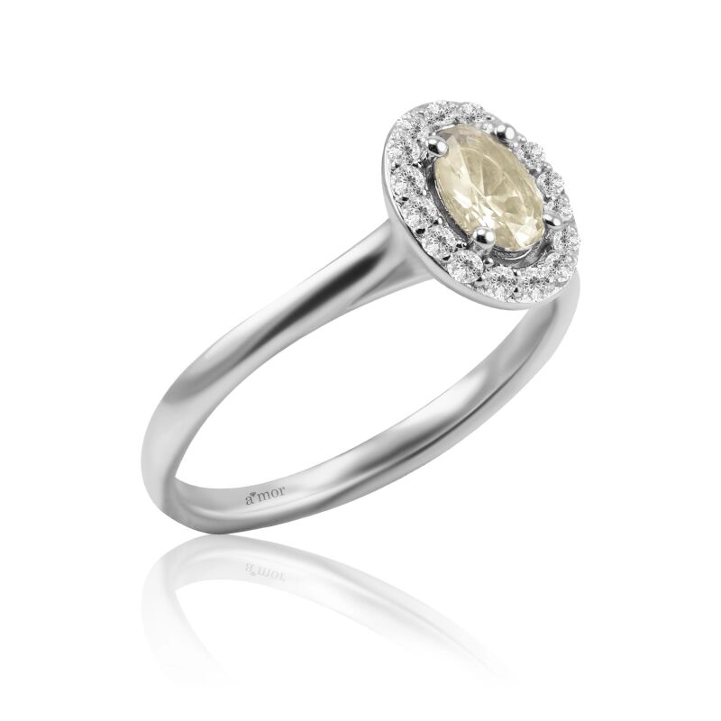 0.66 Karat Morganite Pırlanta Fantezi Yüzük - IDL Sertifikalı - 2