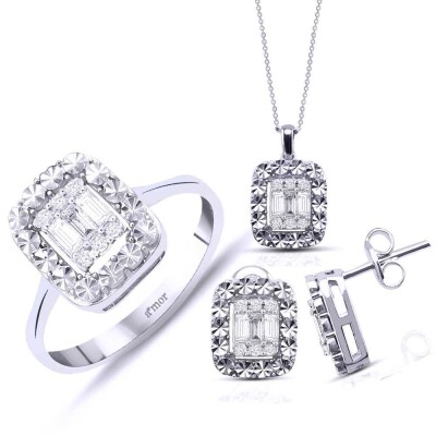 0.68 Karat Baget Pırlanta Set - IDL Sertifikalı - 1
