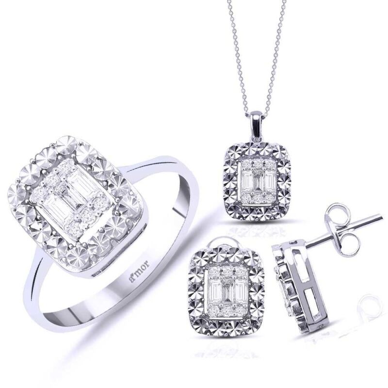0.68 Karat Baget Pırlanta Set - IDL Sertifikalı - 1