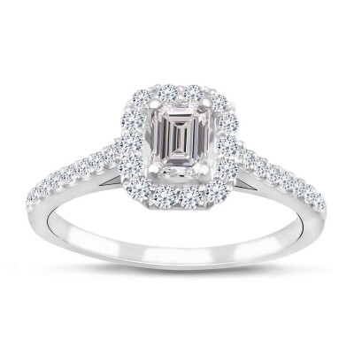 0.68 Karat Kenar Taşlı Emerald Tektaş Pırlanta Yüzük - IDL Sertifikalı - 1