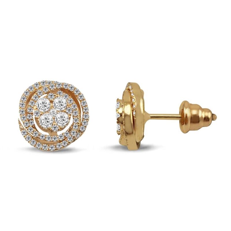 0.68 Karat Pırlanta Coronet Küpe - IDL Sertifikalı - 1