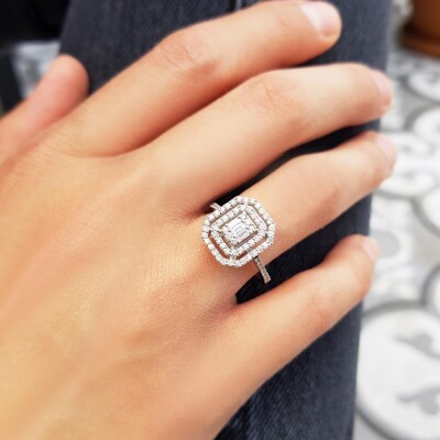 0.69 Karat Pırlanta Baget Yüzük - IDL Sertifikalı - 3