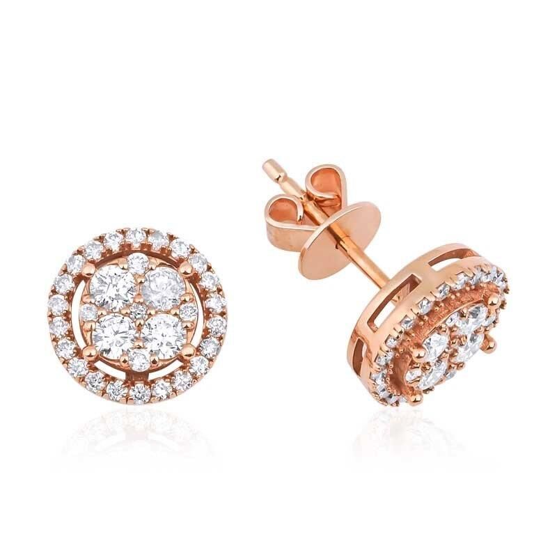 0.70 Karat Pırlanta Coronet Küpe - IDL Sertifikalı - 1