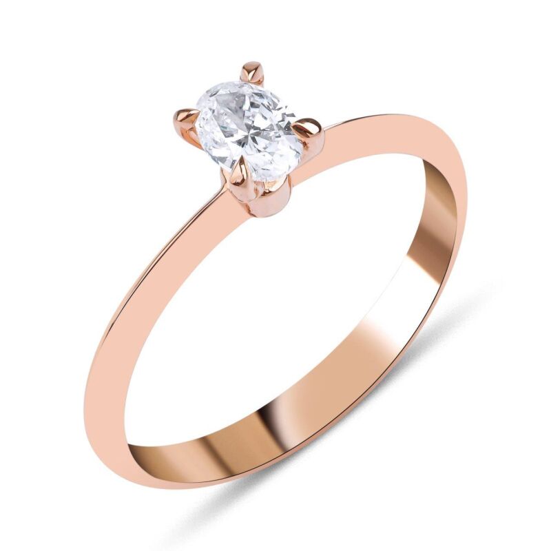 0.70 Karat Pırlanta Tektaş Oval Yüzük - GIA/IDL Sertifikalı - 1