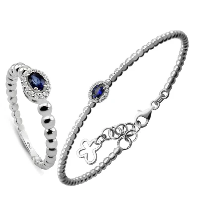 0.70 Karat Safir Pırlanta Set - IDL Sertifikalı - 1