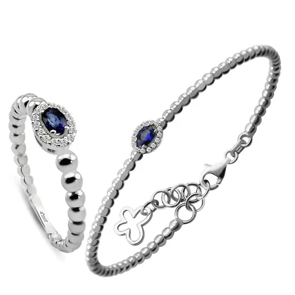 0.70 Karat Safir Pırlanta Set - IDL Sertifikalı - 1