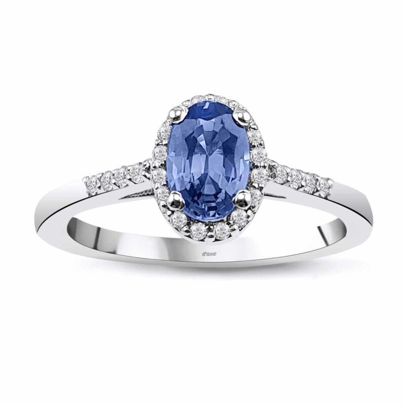 0.71 Karat Blue Safir Pırlanta Fantezi Yüzük - IDL Sertifikalı - 1