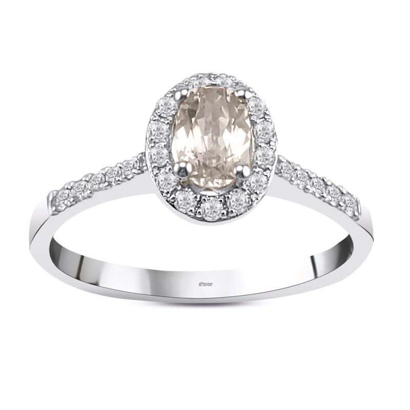 0.73 Karat Pırlanta Morganite Fantezi Yüzük - IDL Sertifikalı - 1