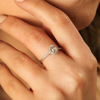 0.73 Karat Pırlanta Morganite Fantezi Yüzük - IDL Sertifikalı - 3