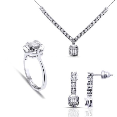 0.81 Karat Baget Pırlanta Set - IDL Sertifikalı - 1
