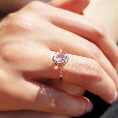0.83 Karat Morganite Pırlanta Vintage Yüzük - IDL Sertifikalı - 3