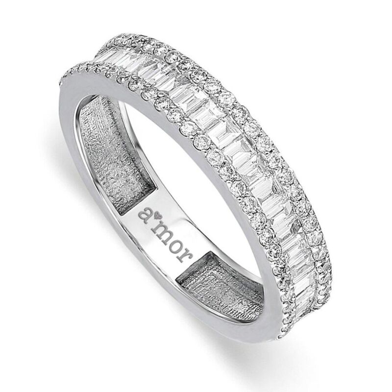 0.85 Karat Pırlanta Baget Yarımtur Yüzük - IDL Sertifikalı - 3