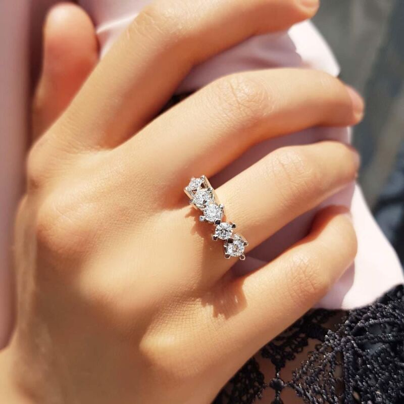 0.85 Karat Pırlanta Beştaş Yüzük - IDL Sertifikalı - 3