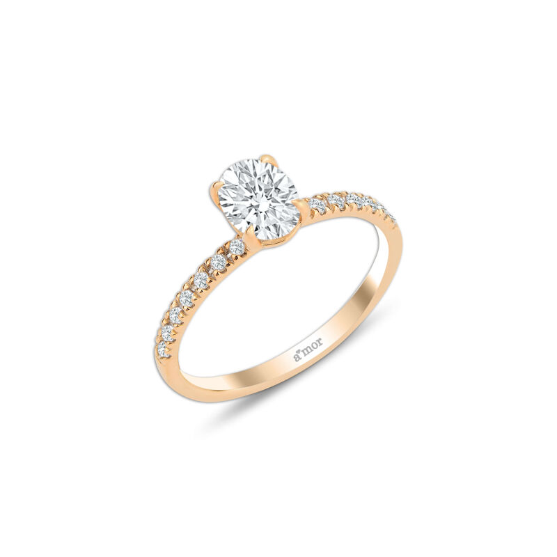 0.87 Karat Pırlanta Tektaş Oval Yüzük - GIA / IDL Sertifikalı - 1