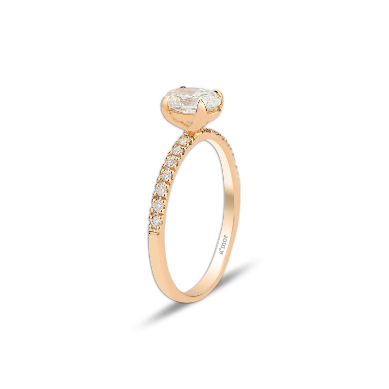 0.87 Karat Pırlanta Tektaş Oval Yüzük - GIA / IDL Sertifikalı - 2
