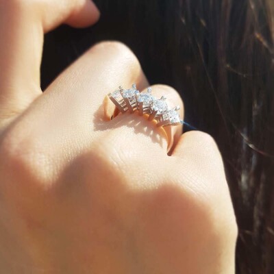 0.90 Karat Pırlanta Beştaş Yüzük - IDL Sertifikalı - 3