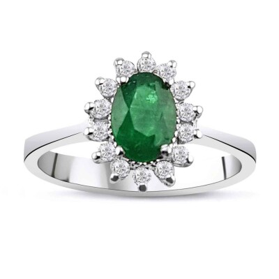 0.90 Karat Pırlanta Zümrüt Yüzük - IDL Sertifikalı - 1