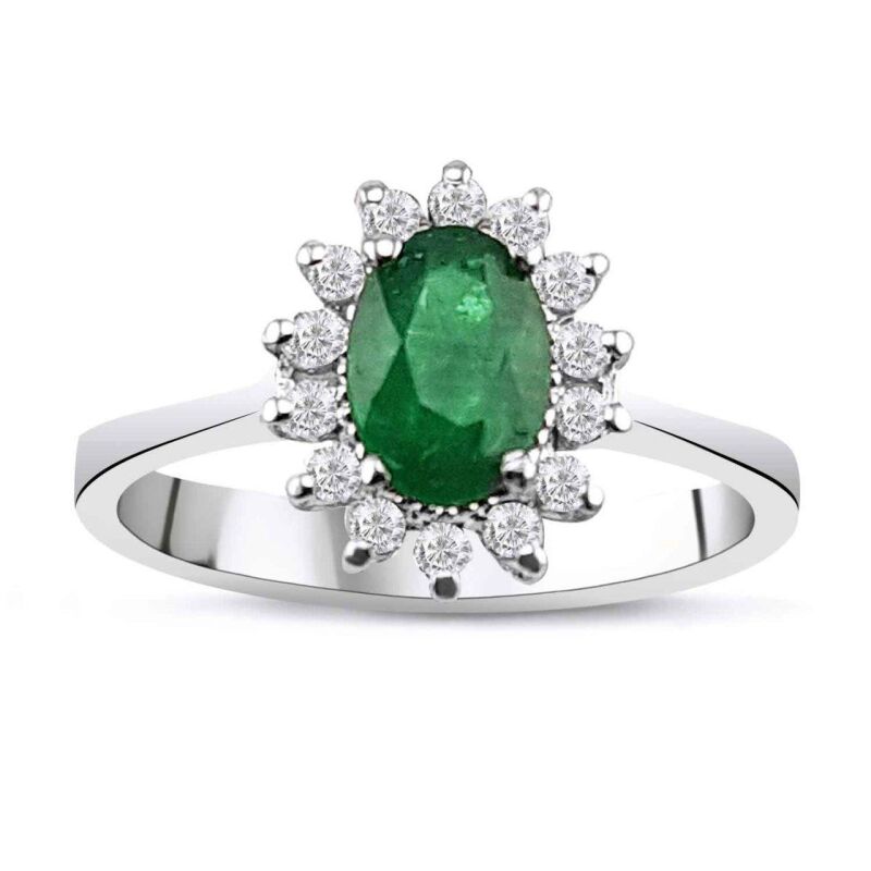 0.90 Karat Pırlanta Zümrüt Yüzük - IDL Sertifikalı - 1