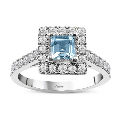 0.96 Karat Blue Topaz Pırlanta Fantezi Yüzük - IDL Sertifikalı - 1
