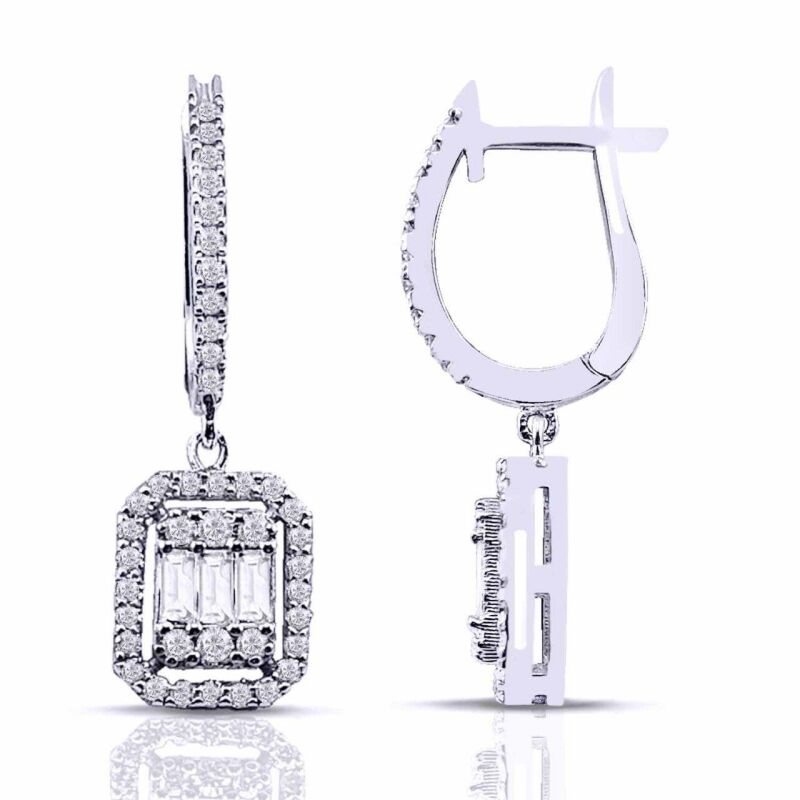 0.97 Karat Pırlanta Baget Küpe - IDL Sertifikalı - 1